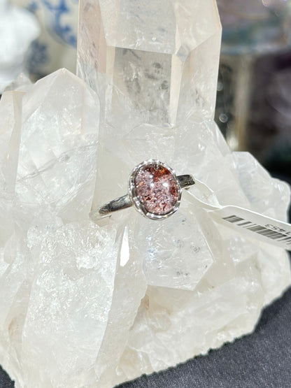 Purple Pink Ghost Crystal S925 Silver Ring