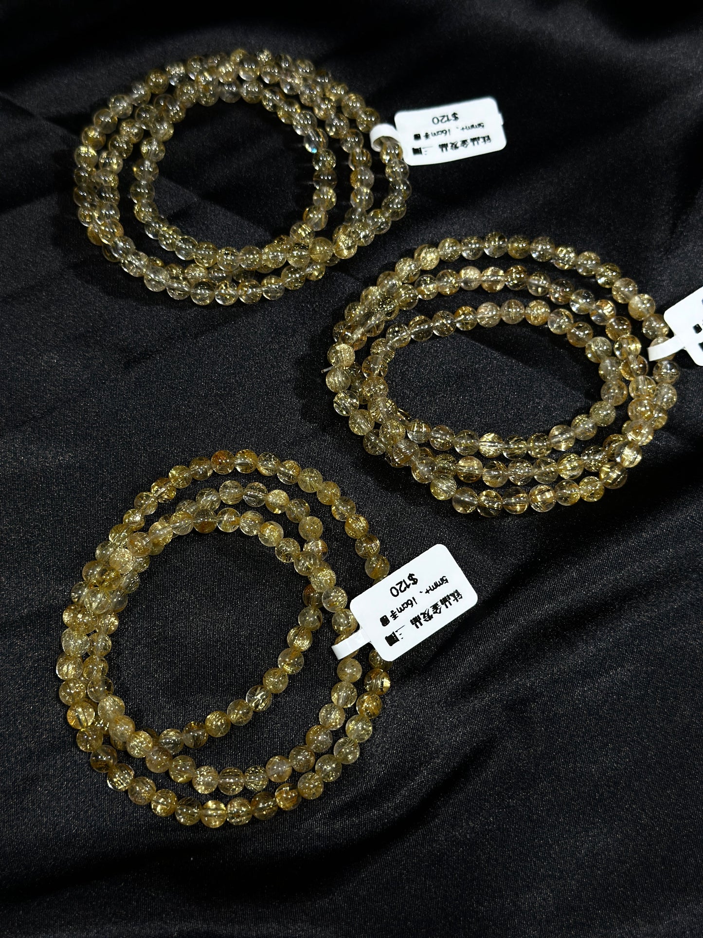 Titanium crystal golden rutilated crystal three circles