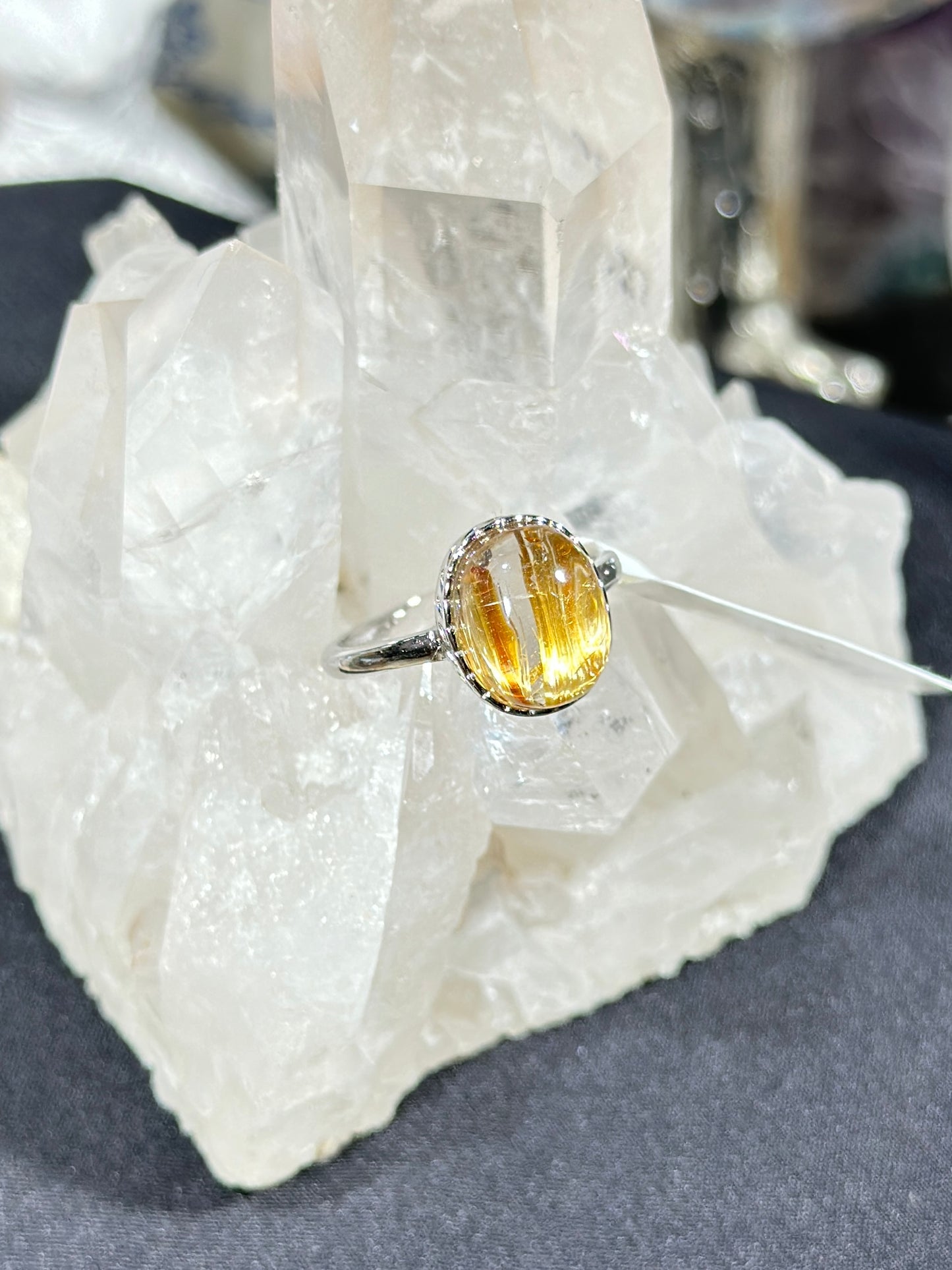 金发晶S925银戒指