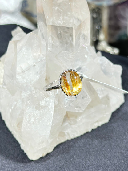 金发晶S925银戒指