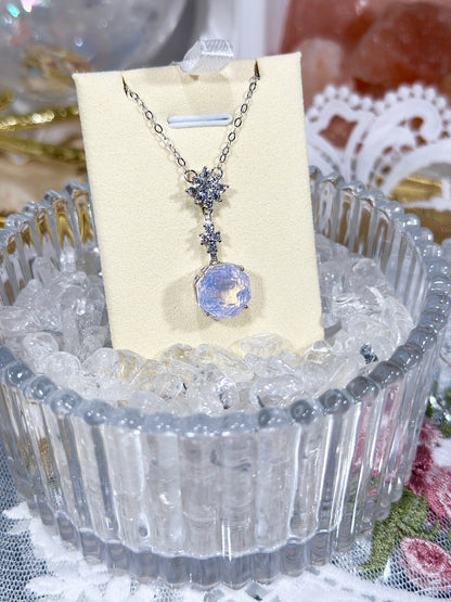 Purple Jade Crystal Necklace S925 Silver