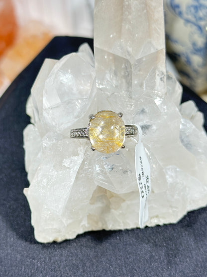 金发晶S925银戒指