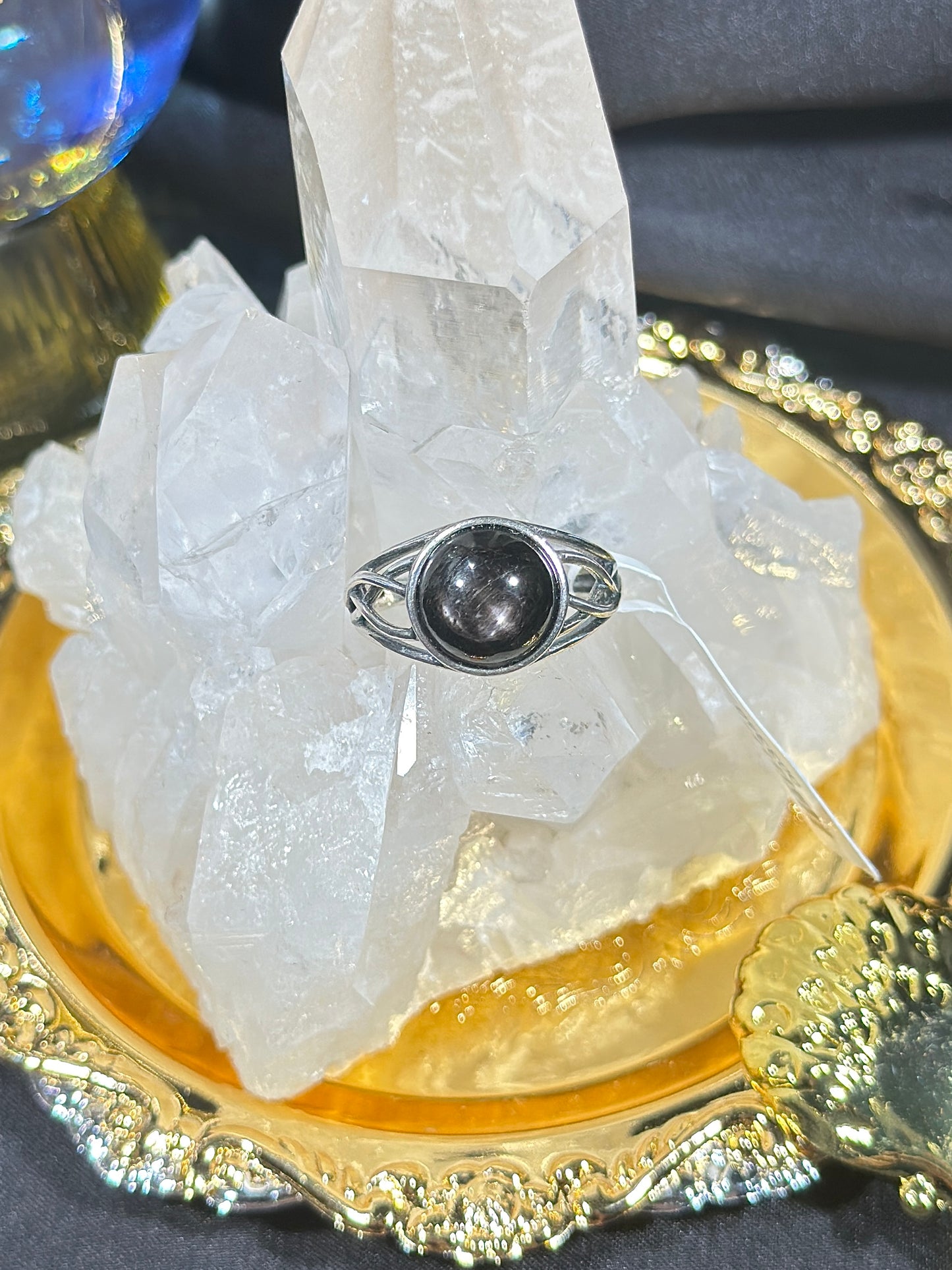 Gold Luck Stone S925 Silver Ring-1