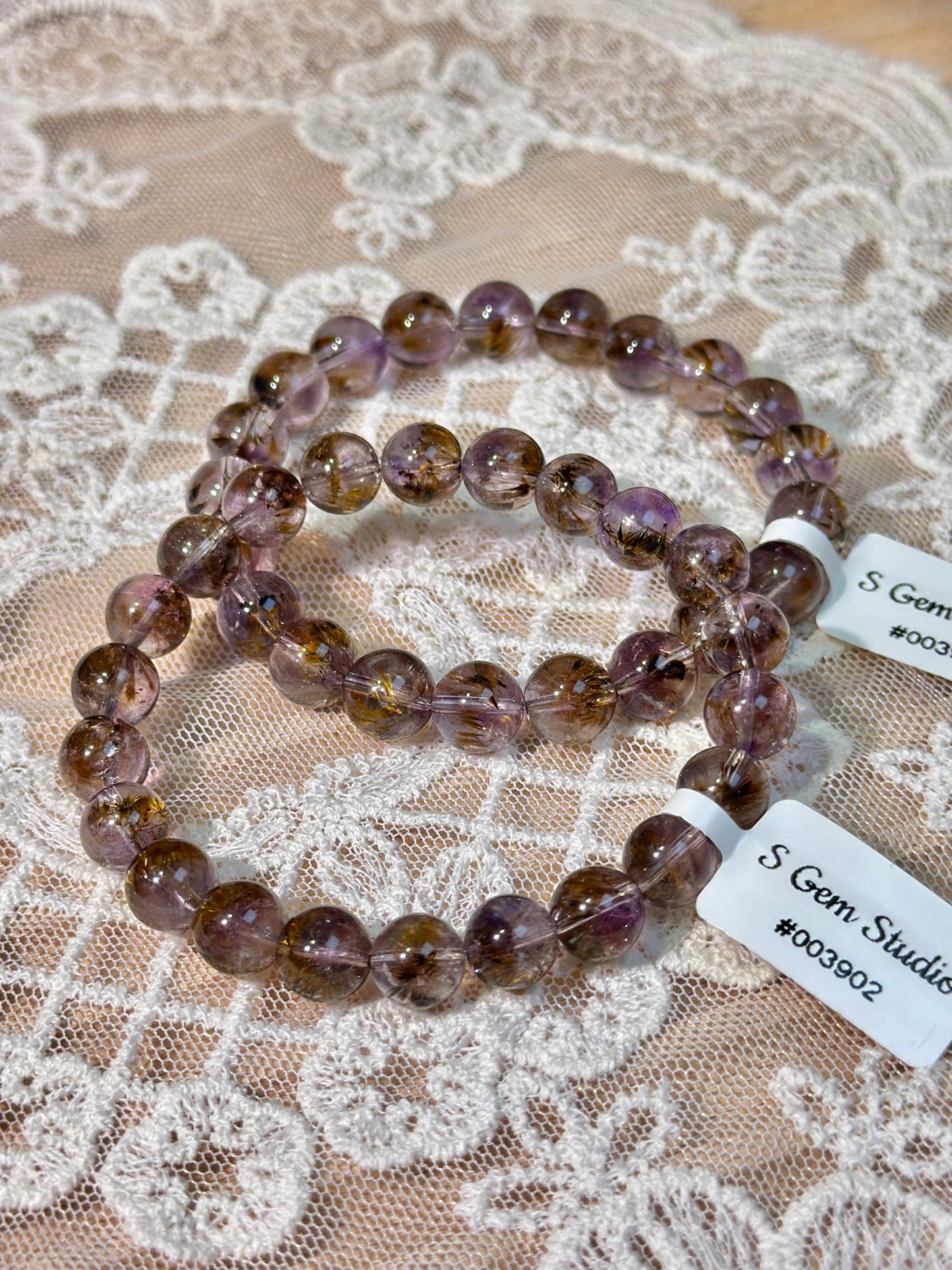 Transparent Feather Purple Titanium Crystal