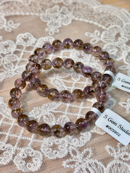 Transparent Feather Purple Titanium Crystal