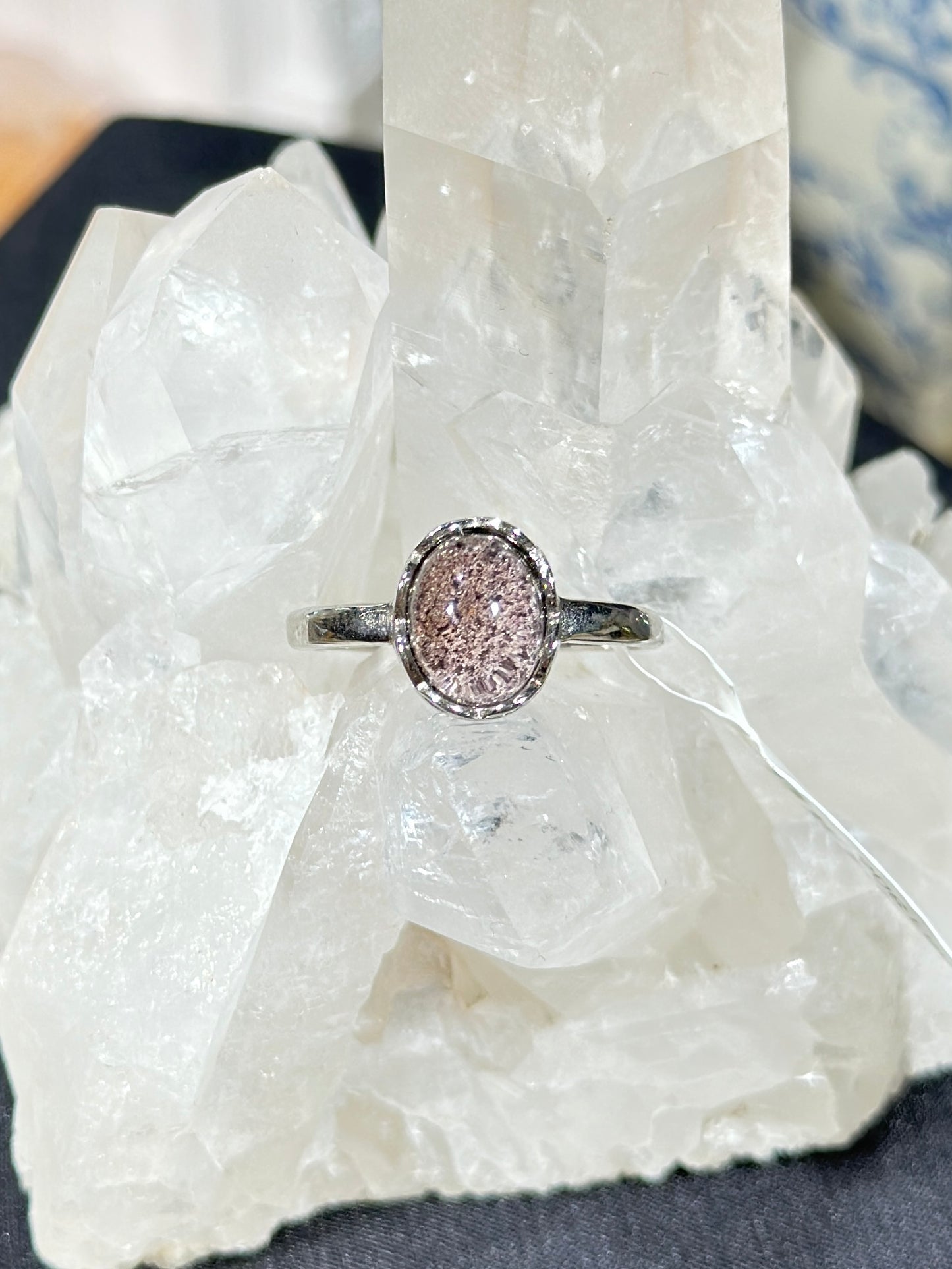 Purple Pink Ghost Crystal S925 Silver Ring