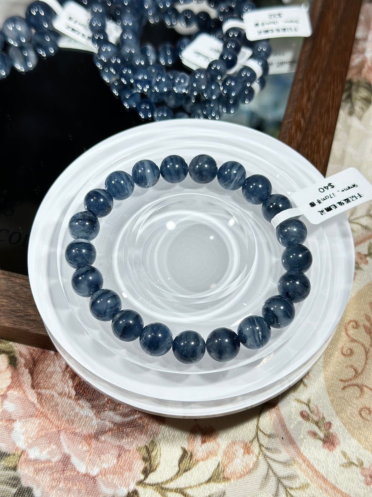 Dark blue melaleuca blue rabbit fur ghost