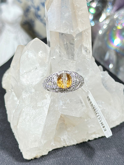 铜发晶S925银戒指