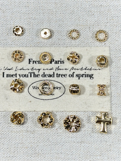 Bright gold spacer accessories