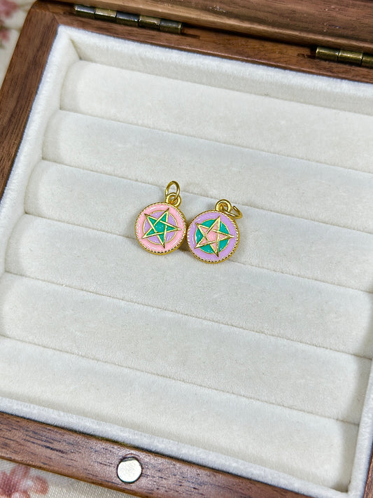 Pink and purple star round brand drip