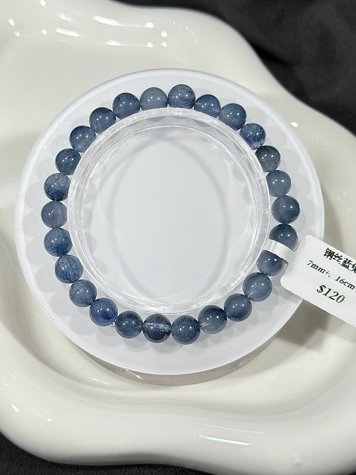 Steel wire blue rabbit fur crystal