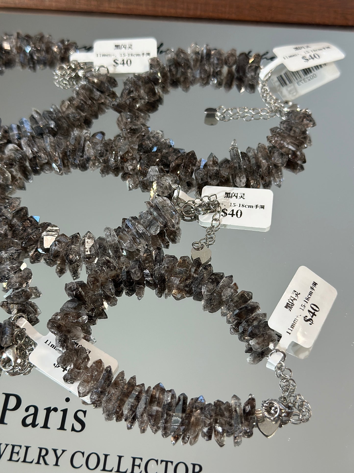 双尖黑闪灵水晶