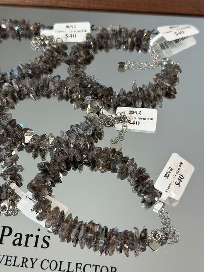 双尖黑闪灵水晶