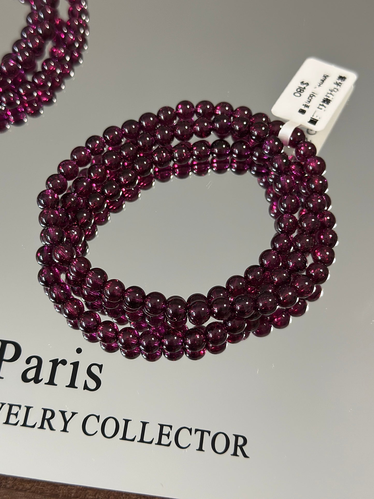 Purple tooth black garnet three circles