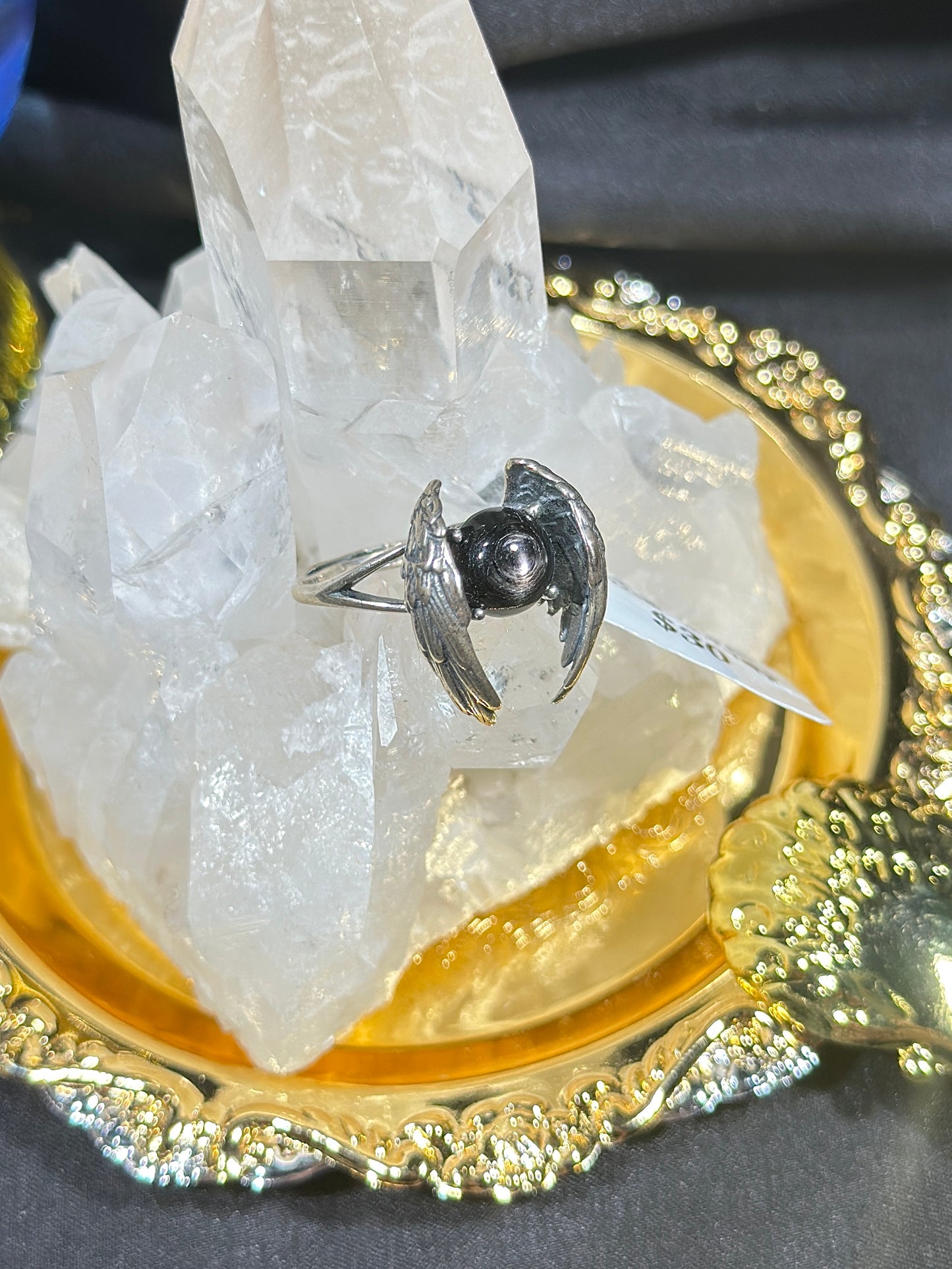 Gold Luck Stone S925 Silver Ring-1