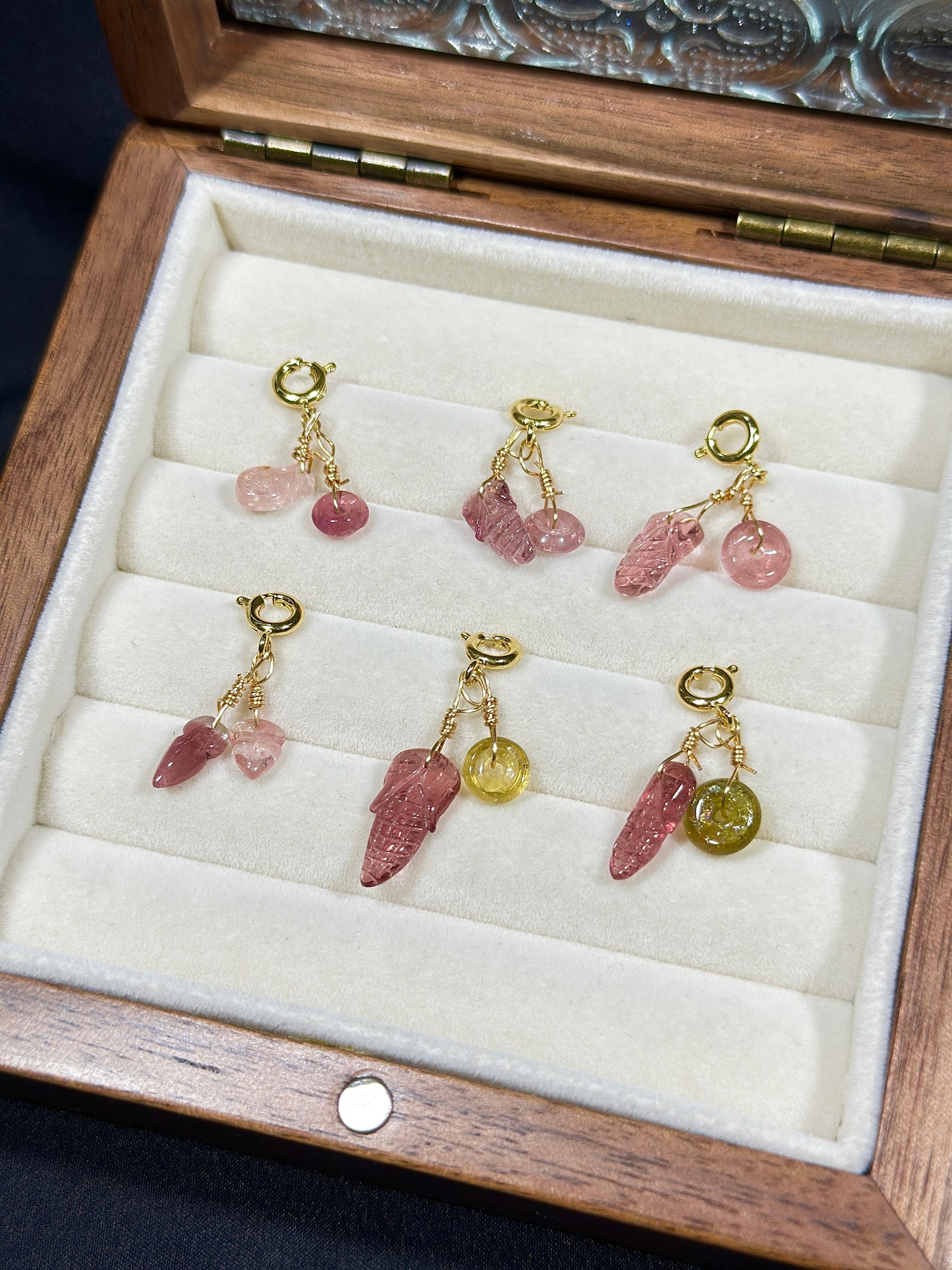 Tourmaline peace buckle drip S925 silver