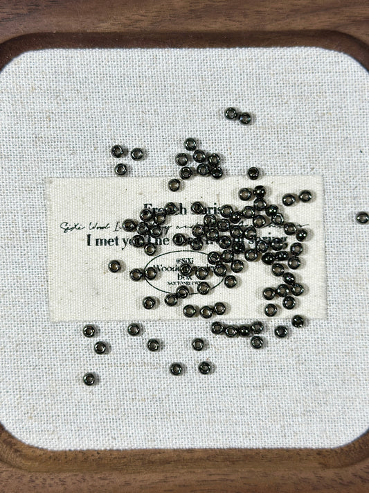 Gun black 2mm + round flat spacer beads