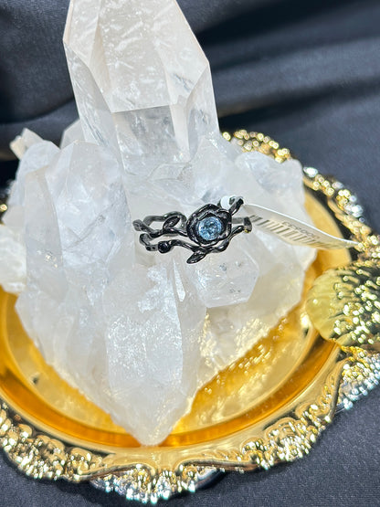 Aquamarine S925 silver ring-2