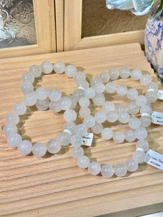 Brushed white fluorite