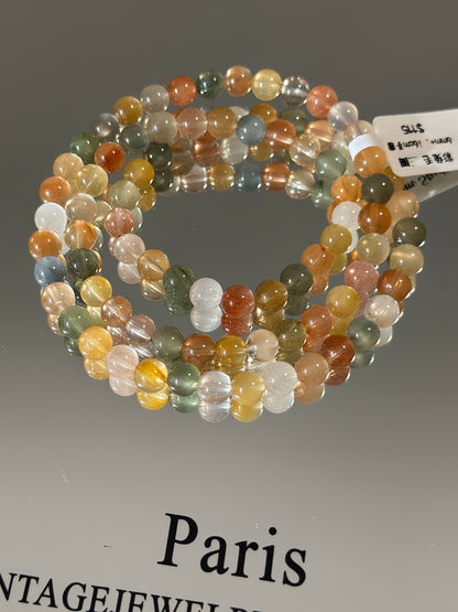 Three circles of colorful rabbit fur