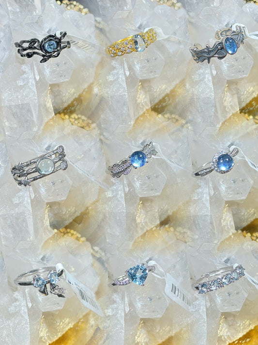 Aquamarine S925 silver ring-2