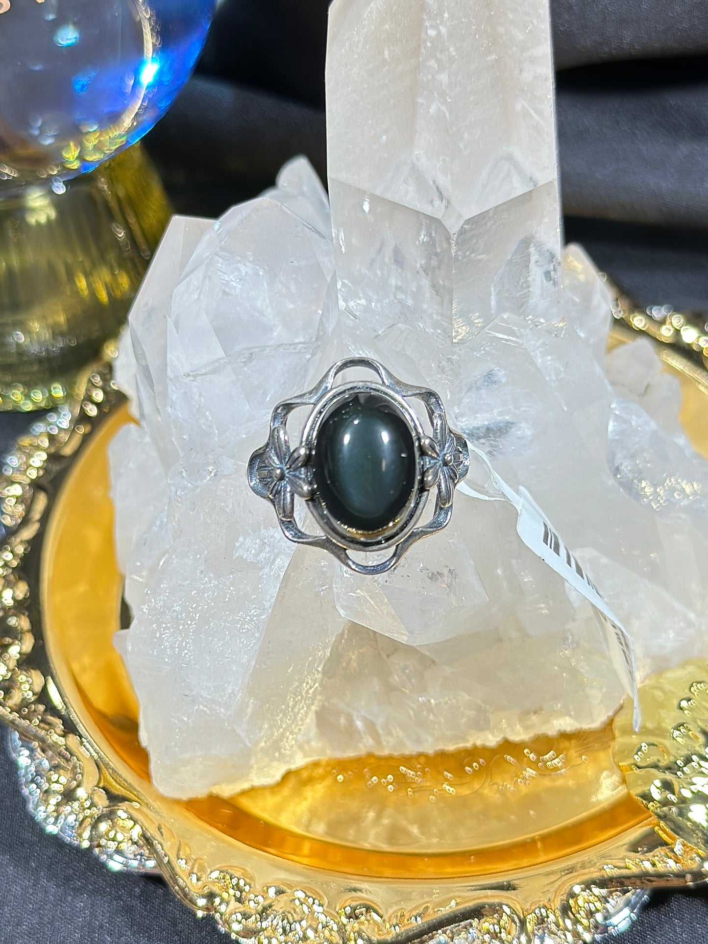 Colorful Obsidian S925 Silver Ring