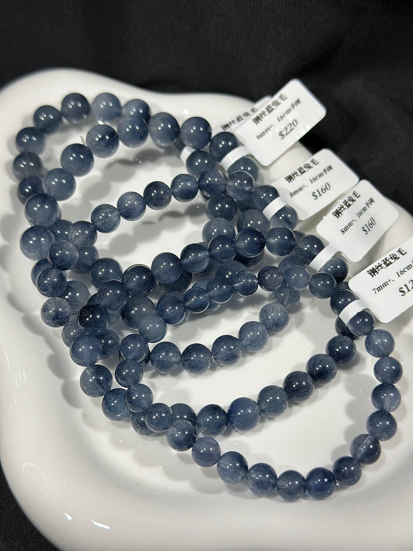 Steel wire blue rabbit fur crystal