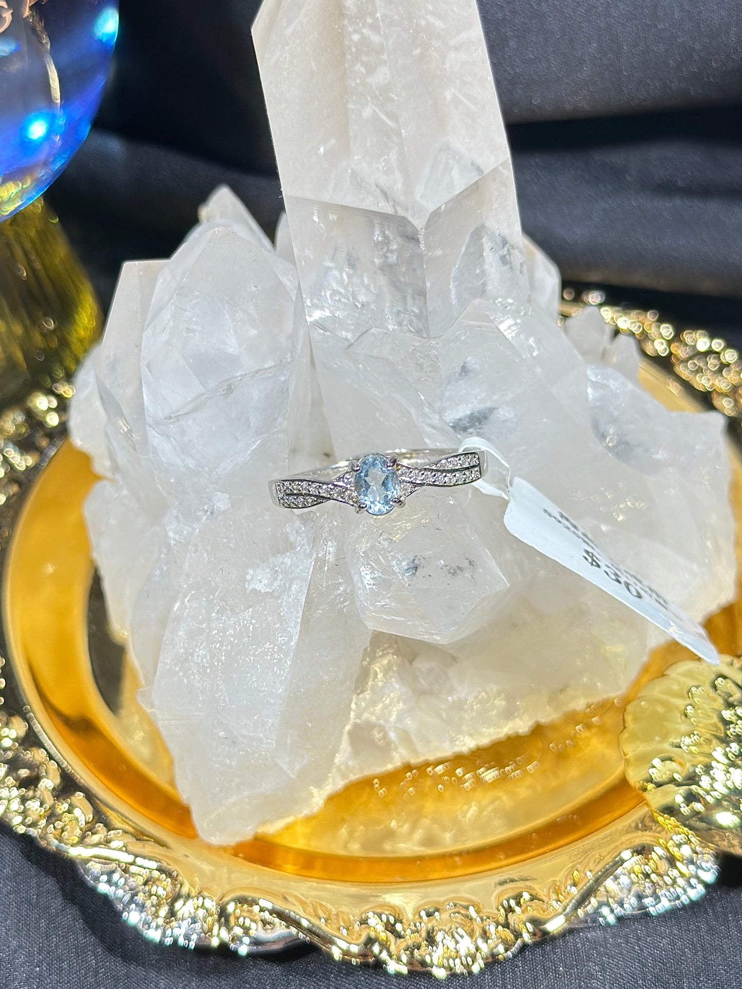 Aquamarine S925 silver ring-1