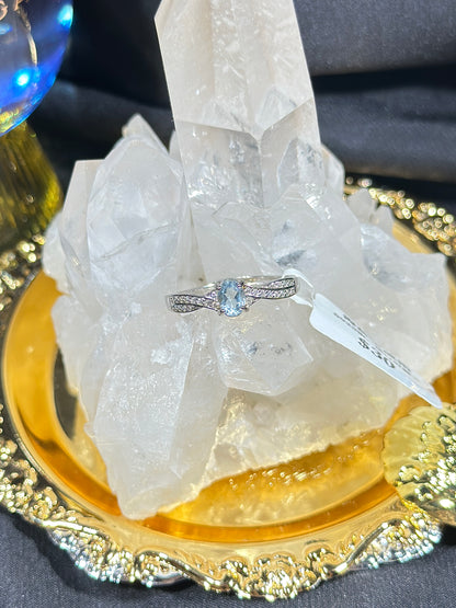 Aquamarine S925 silver ring-1