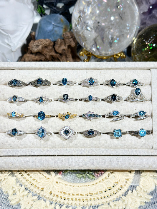 Blue Topaz Ring S925 Silver
