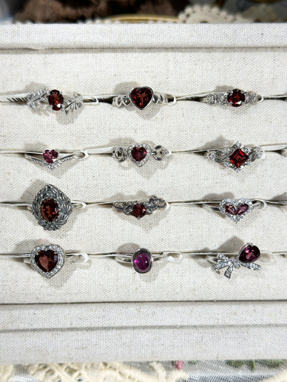 Garnet Ring S925 Silver