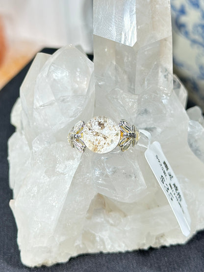 White Ghost Crystal S925 Silver Ring