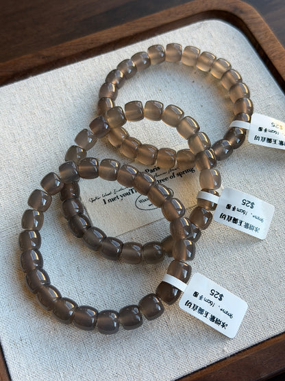 Straight cut of icy purple chalcedony