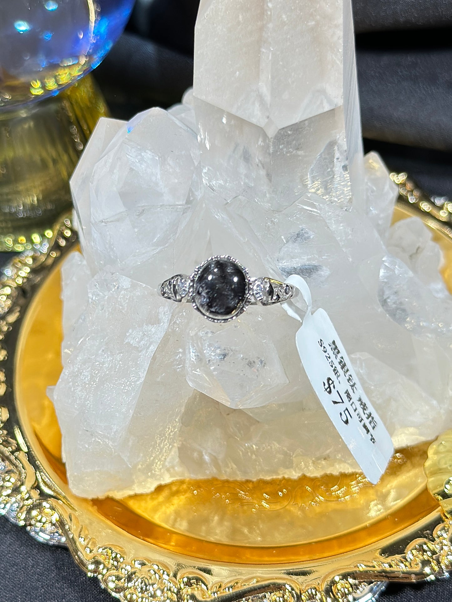 黑银钛S925银戒指