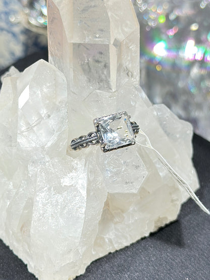 白水晶S925银戒指