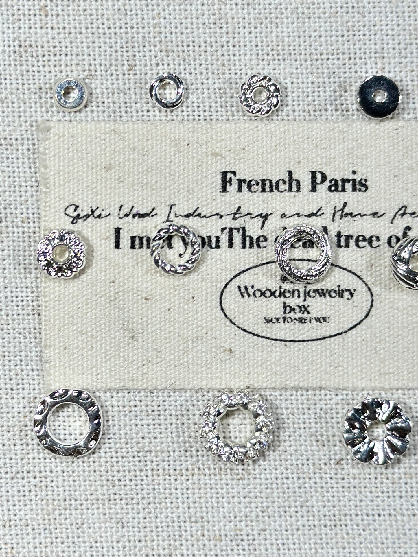 Bright silver spacer accessories