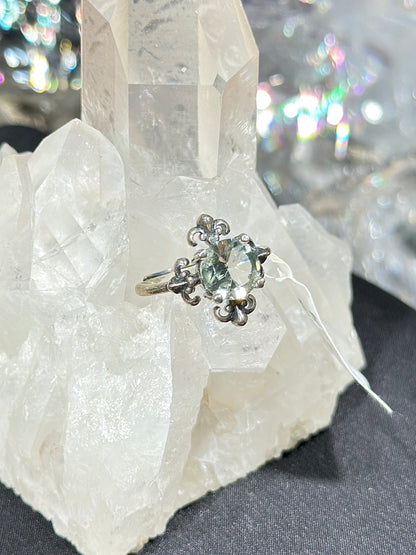 绿水晶S925银戒指