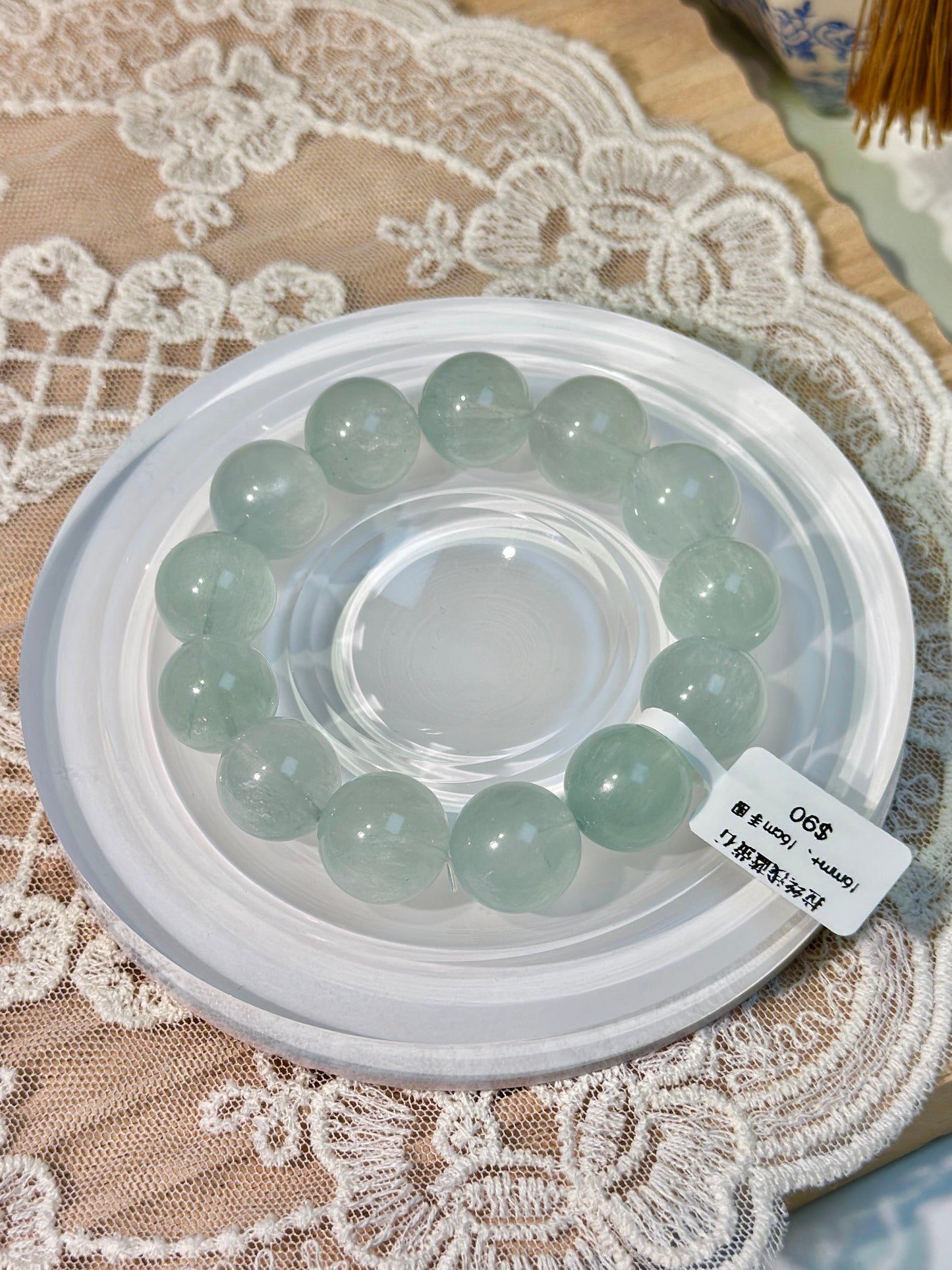 Brushed light blue fluorite