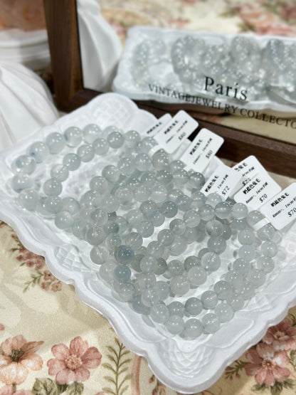 Cream blue rabbit fur