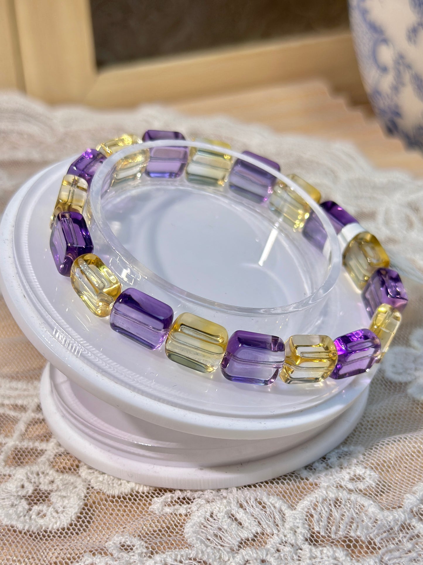 Pure Amethyst Citrine Cube