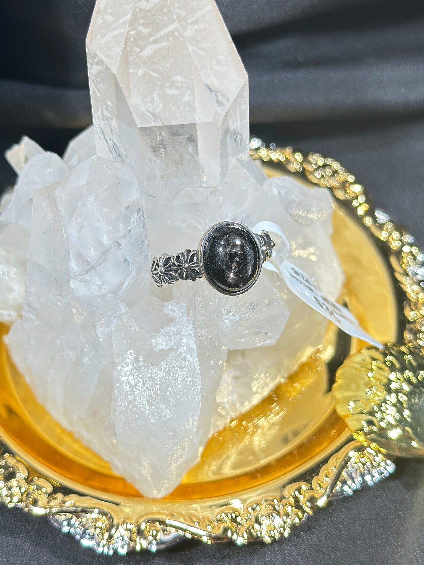 Gold Luck Stone S925 Silver Ring-1