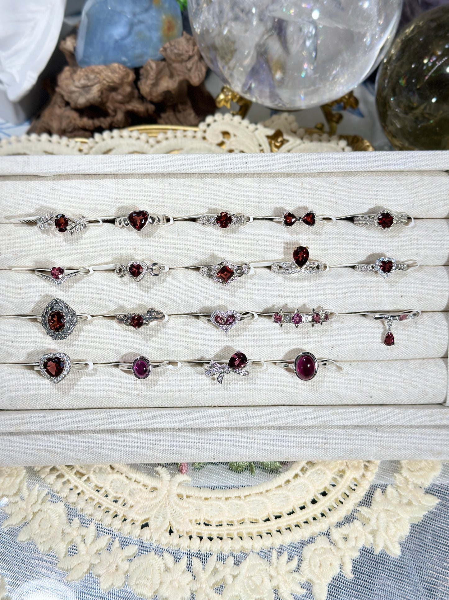 Garnet Ring S925 Silver