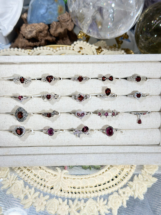 Garnet Ring S925 Silver