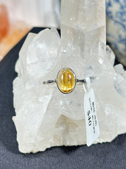 金发晶S925银戒指