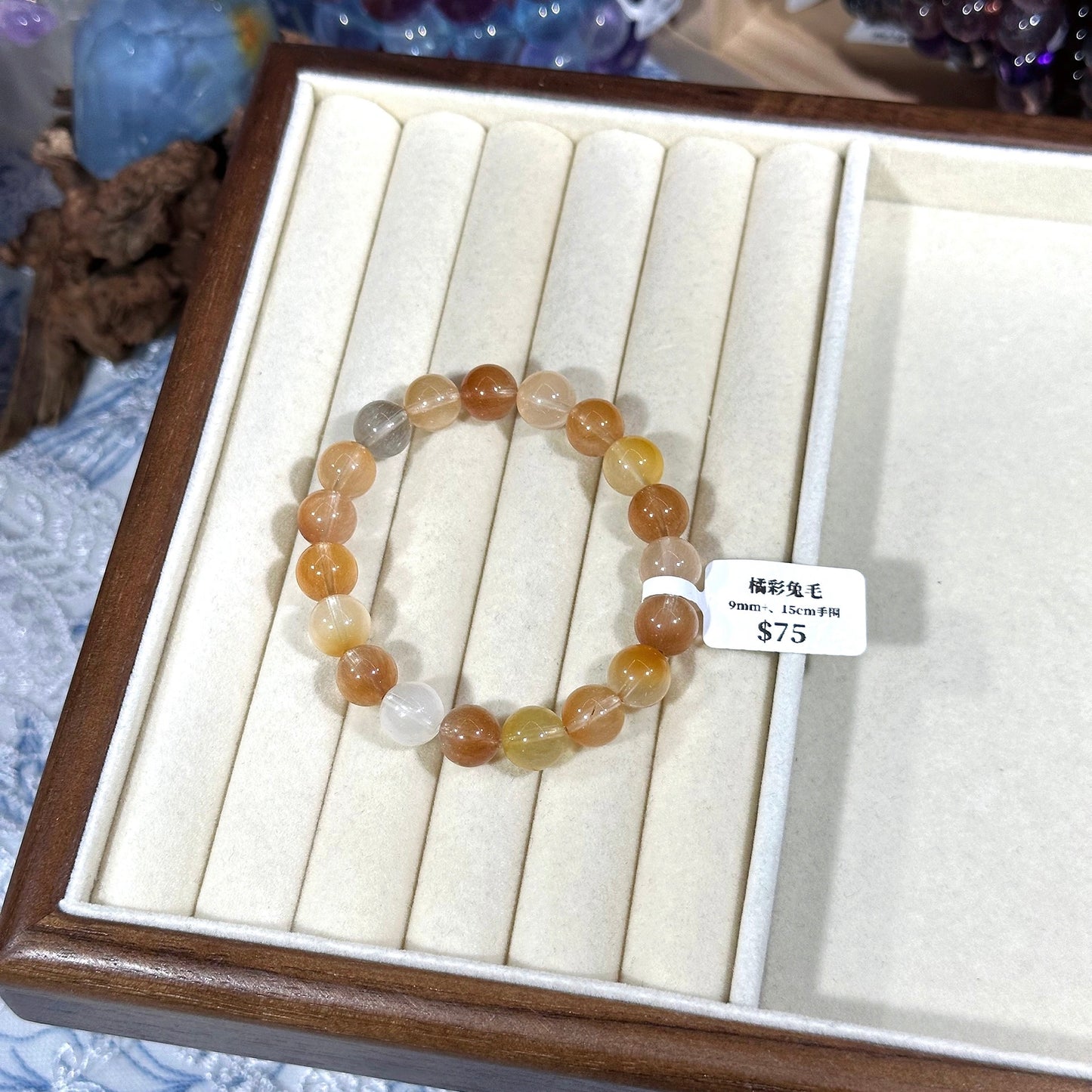 Orange rabbit fur crystal