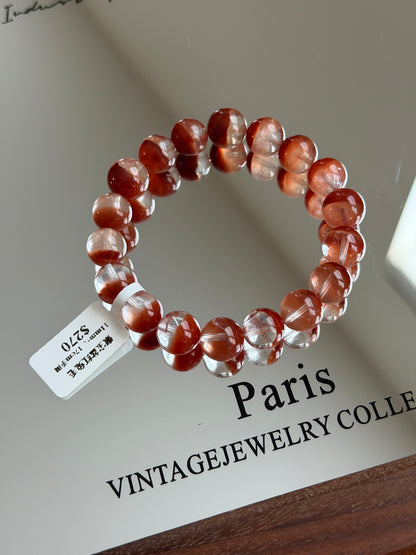 聚宝盆红兔毛水晶