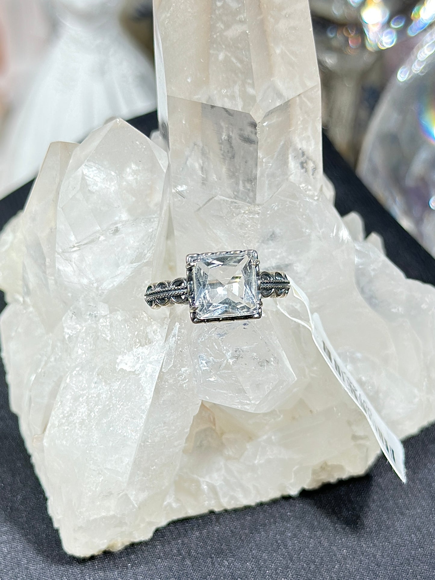 白水晶S925银戒指