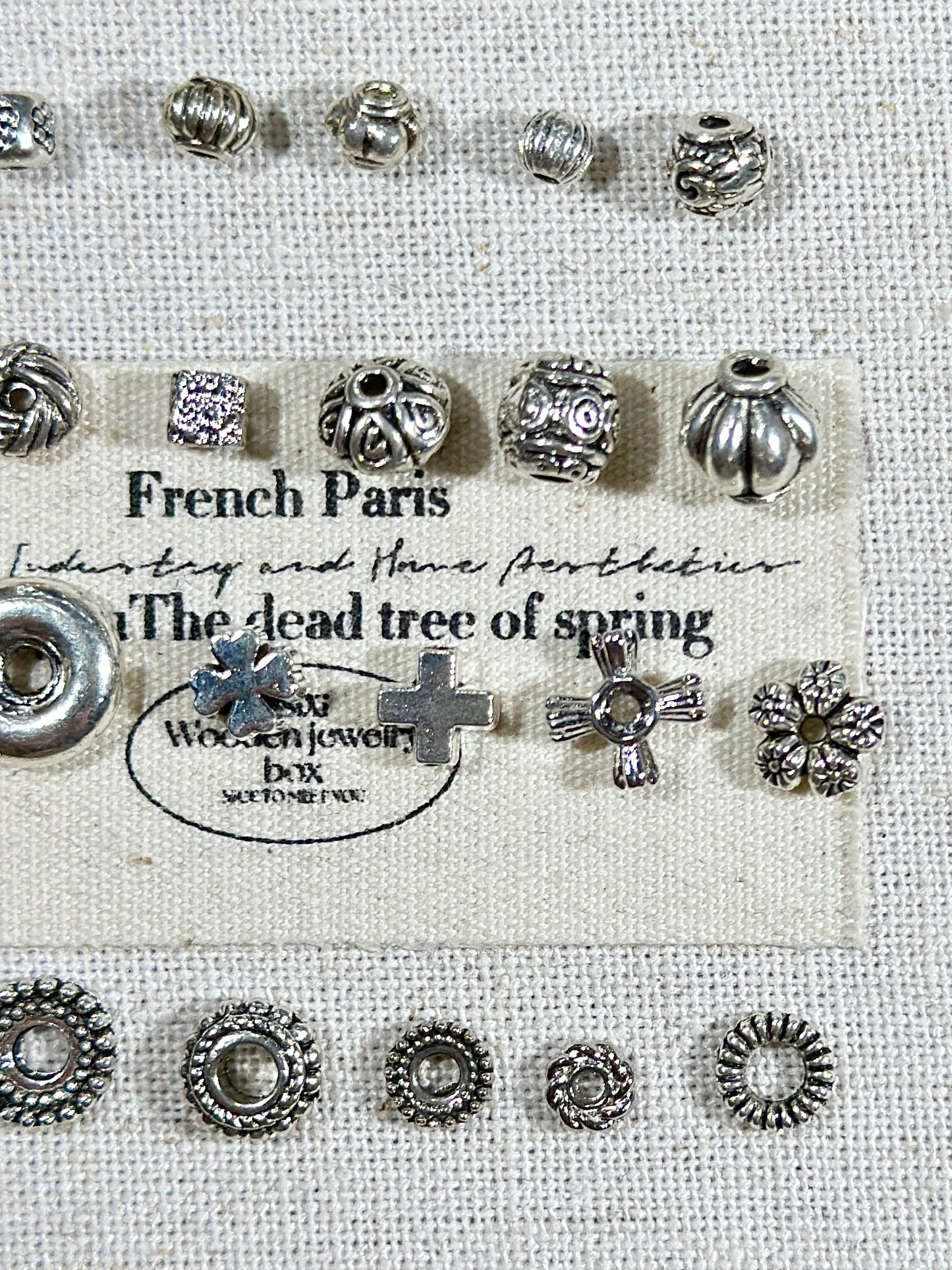 Antique silver bead spacer