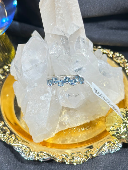 Aquamarine S925 silver ring-1