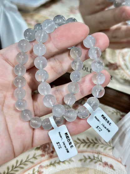 Cream blue rabbit fur